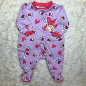 Pekkle Footed Onesie  Pajamas Purple/Pink Size 3 Months